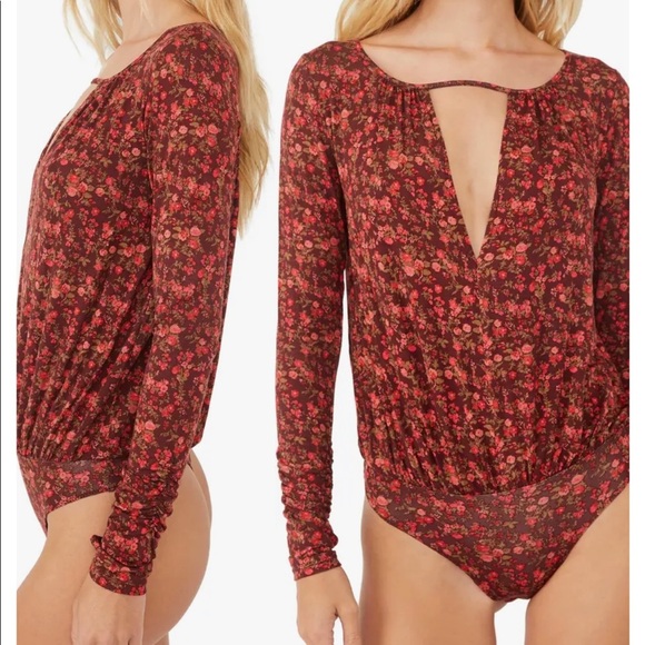 Free People Kaya Print Cutout Bodysuit - Medium - Picture 3 of 5